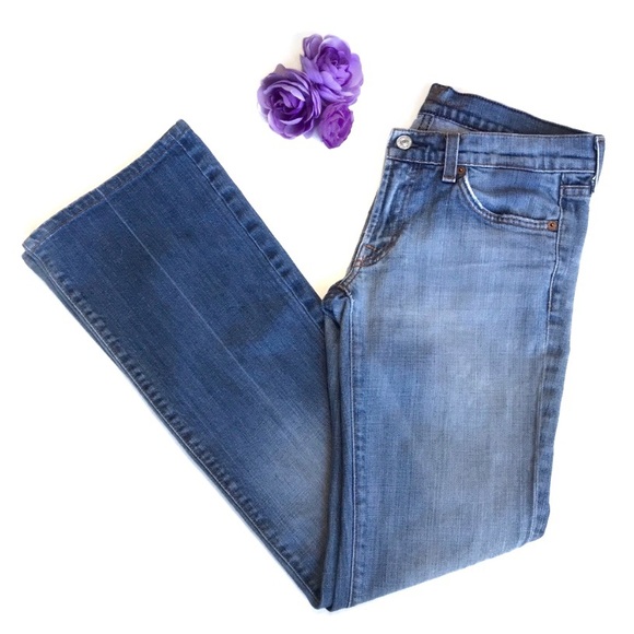 7FAM Kimmie Bootcut Distressed Light Wash Jeans 28 - Picture 2 of 8